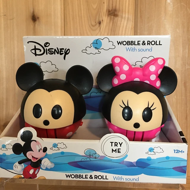 DISNEY MICKEY & Minnie Mouse Wobble & Roll Baby Moving Toy Ball 12mth