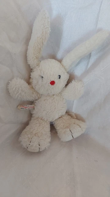 Doudou peluche lapin blanc chiné ROUGE KALOO TBE