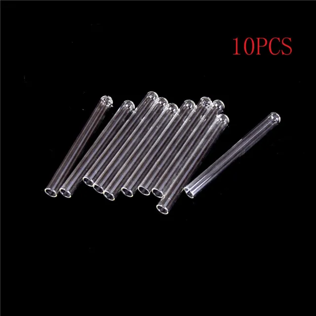 10Pcs 100 mm Glass Blowing Tubes 4 Inch Long Thick Wall Test T-tz