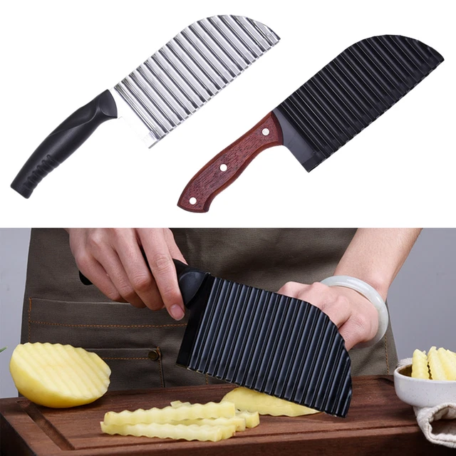 CHIP STEEL DOUGH Knife Potato Wavy Slicer Kitchen Vegetable Crinkle