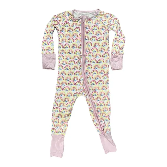 Pastel Rainbows 6-12 Month Zippy Little Sleepies EUC