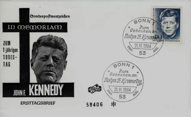 BRD FDC MiNr 453 (1Pc) "1.Todestag von John F. Kennedy" -US-Präsident-Politiker-