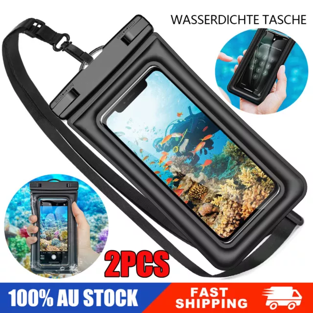 2x Underwater Waterproof Phone Pouch Dry Bag Float Case Cover For iPhone Samsung