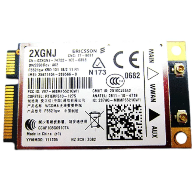 Scheda Wireless WWAN Ericsson 2XGNJ 3G DELL DW5550