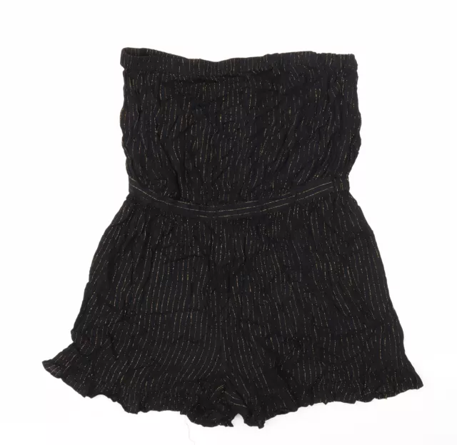 F&F pullover da donna nera a righe viscosa pezzo unico taglia M