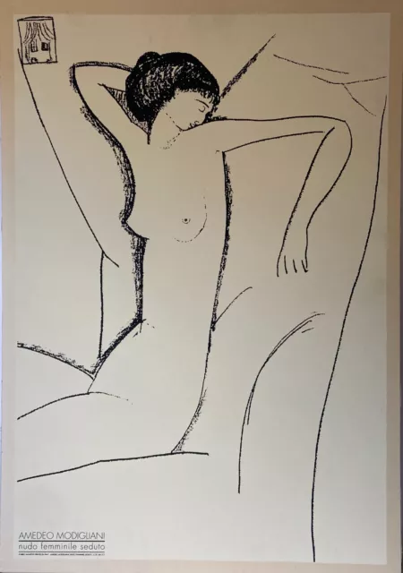 Großer Druck weiblicher Akt Frau Amedeo Modigliani 100 x 70 cm