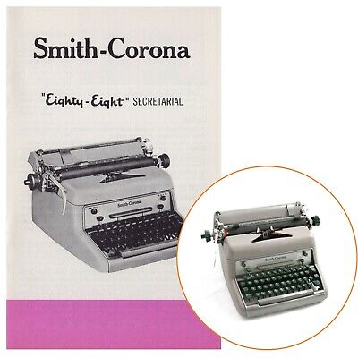 ORIGINAL Smith Corona Eighty Eight Secretarial Typewriter Instruction Manual 88