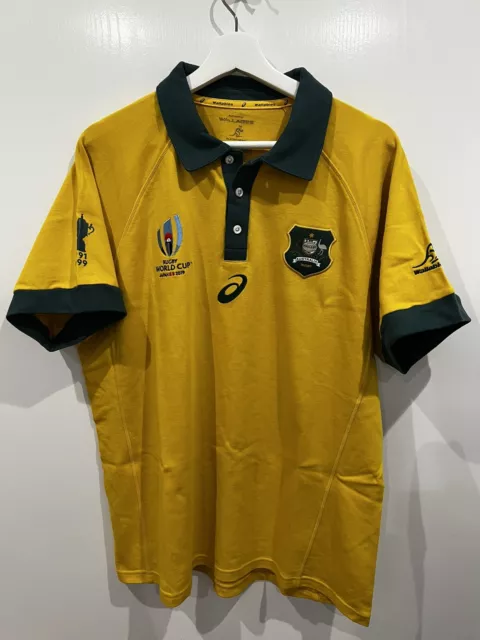 Australia Wallabies Rugby Union Jersey Mens XL World Cup Japan 2019 Asics