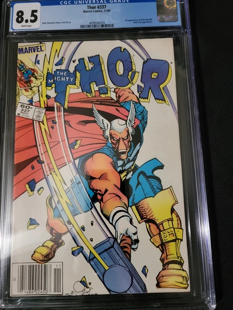THE MIGHTY THOR #337 (Marvel 1983) Newsstand, CGC 8.5 WP, 1st app Beta Ray Bill!