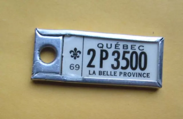 LL Quebec Canada 1969 War Amps License Plate Keytag Canada Key Tag