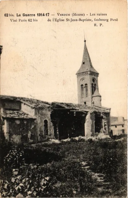 CPA AK Guerre 1914-17 - VERDUN - ruines de l'Église St-JEAN-Baptist (391603)