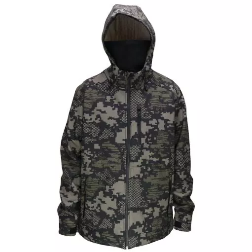 AFTCO Reaper Tactical Jacket Windproof Zip-Up Softshell Green Digital Camo XL