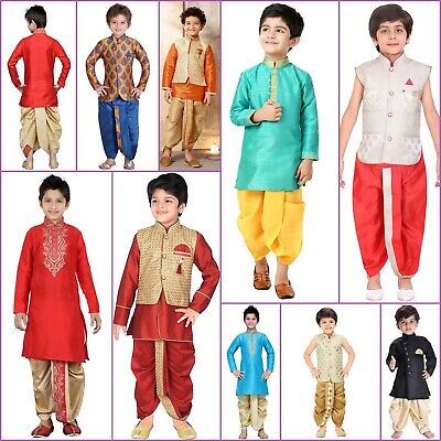 BOYS KIDS traditional KURTA DHOTI Set Bollywood wedding party wear age 1-10 yrs