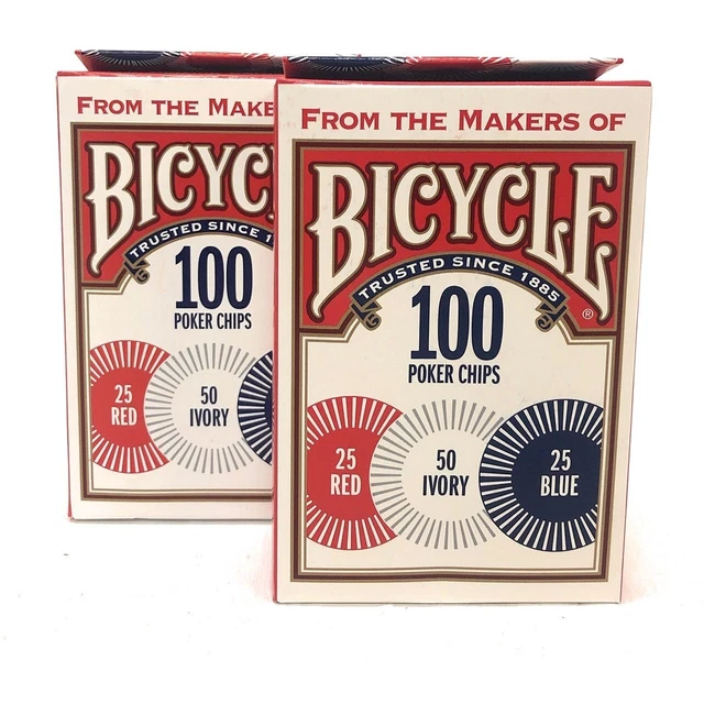 2-Pack Bicycle 1006252 Casino Style Interlocking Easy Stack Poker Chips 100