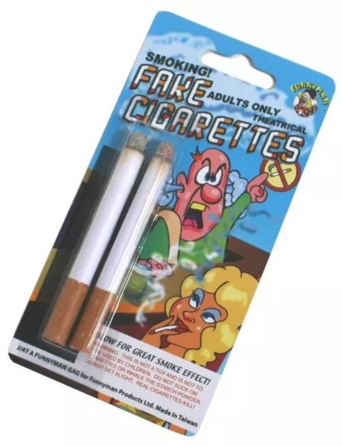 2 Theatrical Fake Cigarettes Smokes Effect Stage Prop Novelty Item Smokers Prank