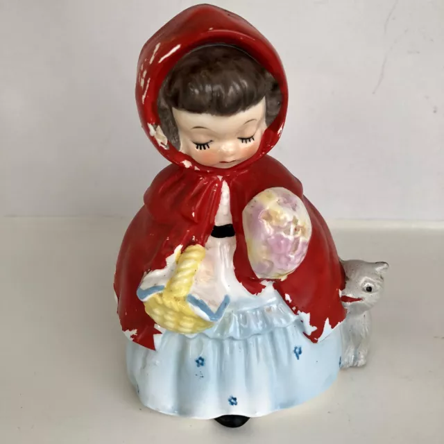 Vintage Napco Little Red Riding Hood Planter Figurine -1956