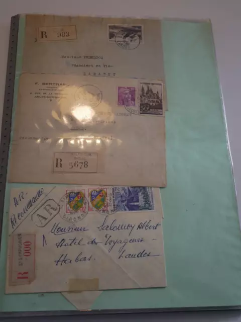 France Lot 52 Lettres Recommandees Anciennes. A Etudier