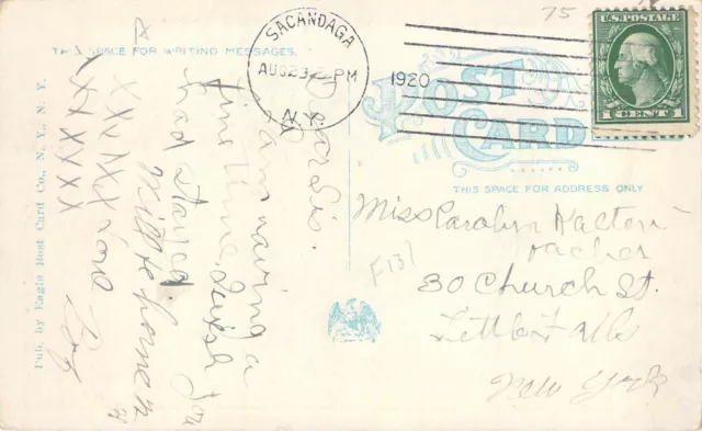 1920 Sacandaga Ny Cool Cancel Postal History Cover