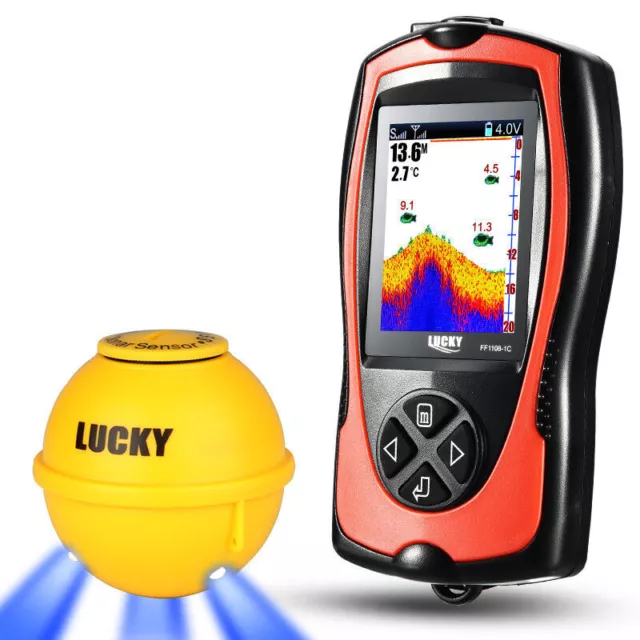 2.4in 45M Underwater Wireless Fish Finder Sonar Sensor Fish ID Speed Depth Alarm