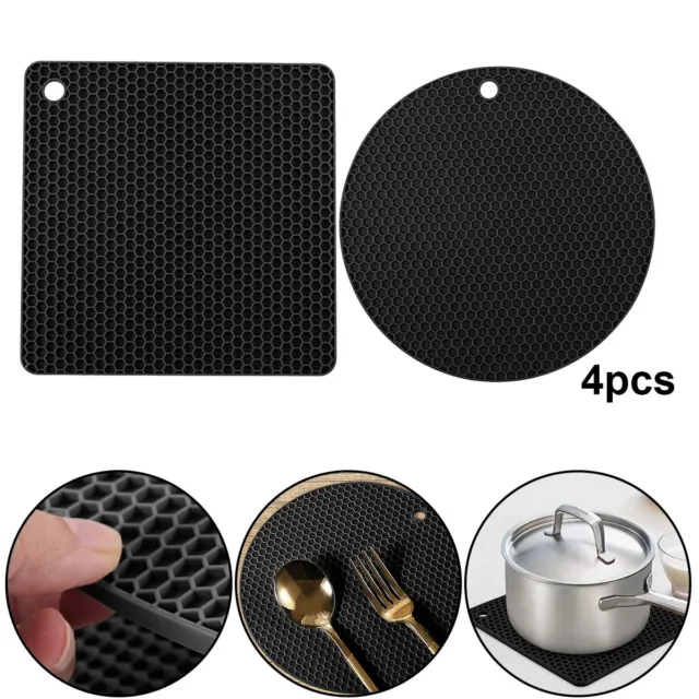 Non-slip Heat Resistant Silicone Mat Kitchen Trivet Pan Hot Pan Stand  Holder Pad