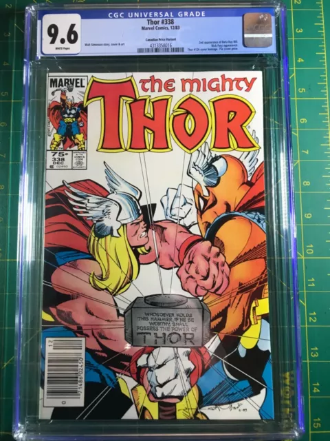 Thor #338 (1983) CGC 9.6 WP Simonson 2nd App Beta Ray Bill CPV .75¢ Variant