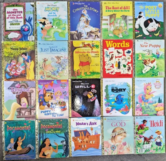 Little Golden Book 20 Lot Childrens Books Some Vtg Salvage Condition Free Ship