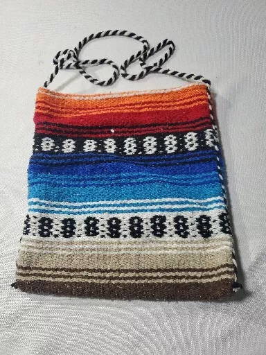 Mexican Blanket Purse Hippie Boho Beach Summer Bag Tote Aztec Red Blue Maroon