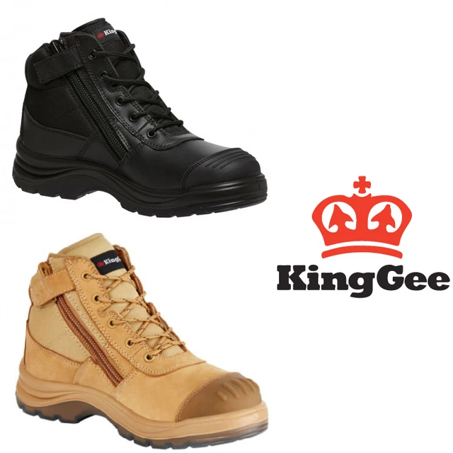 KING GEE KINGGEE Tradie Side Zip Toe Bump Safety Boots Shoes K27100 87.18 PicClick UK