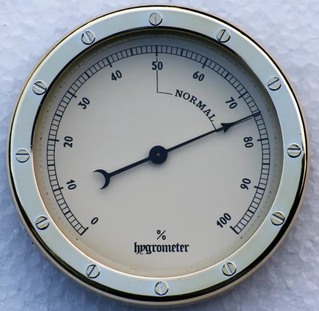 Hygrometer Nautical Style 90mm diameter available with cream coloured dial.