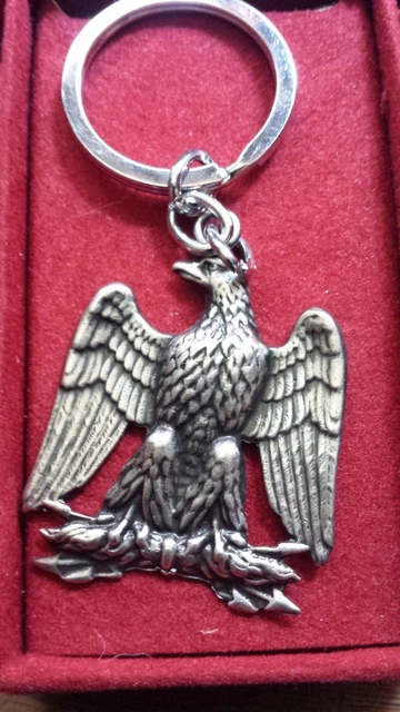 Porte-clés Aigle En Métal Et Cuir Vintage - Cadeau Personnalisé, Porte-bonheur, Finition Bronze