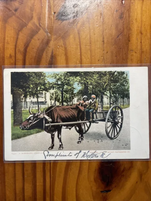 Black Americana Postcard Undivided Back A Horseless Carriage