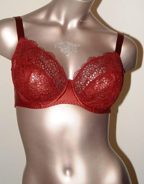 Soutien-gorge Dentelle Lejaby Rouge Carmin - Tailles 90E Et 95E - Neuf Avec étiquettes - Fabriqué En France