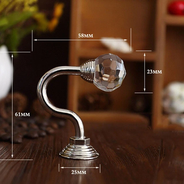 Curtain Hooks Crystal Curtain Holdbacks Fixing Holder Crystal Bracket 3