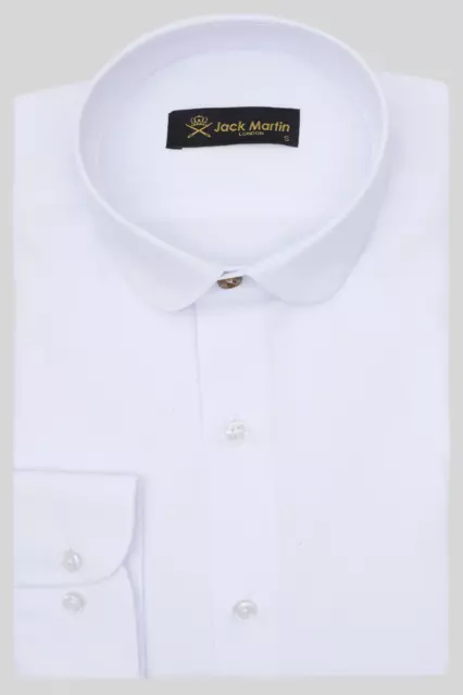 Jack Martin - Peaky Blinders Style White Herringbone Slim Fit Shirt