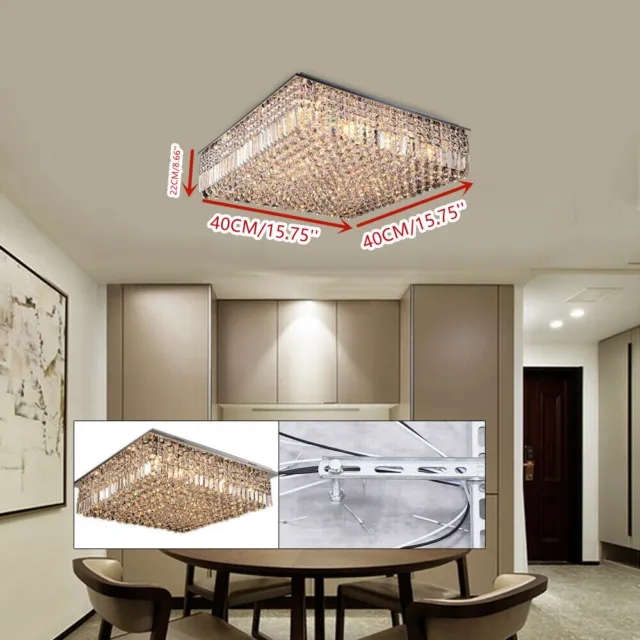 Moderner Luxus Kronleuchter LED Glas Kristall Droplet Elegante Deckenleuchte 32W