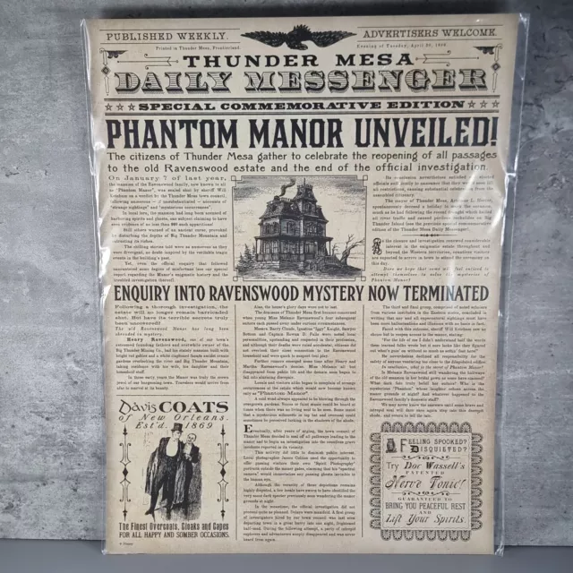 Disneyland Paris Exclusive Art Work Thunder Mesa Newspaper Poster PHANTOM MANOR