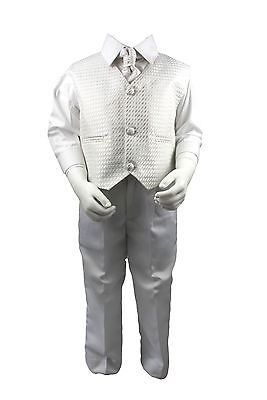 Boys Suits White 4 Piece Suit Christening Wedding Page Boy Baby Formal Smart