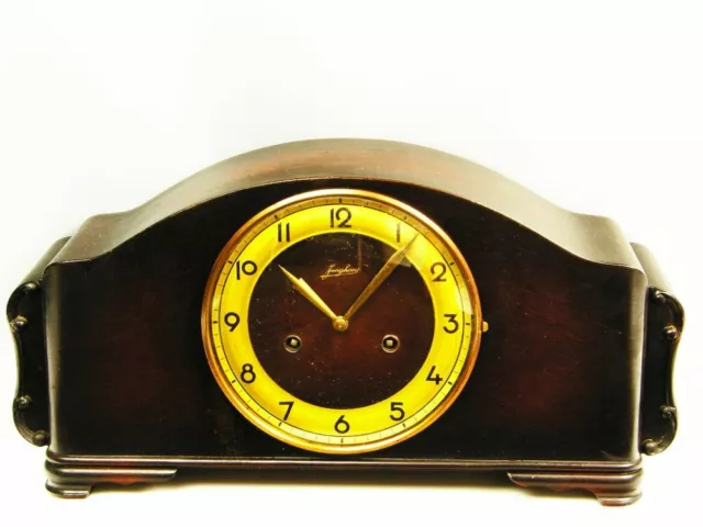 Junghans Pure  Art Deco  Chiming Mantel Clock  Black Forest