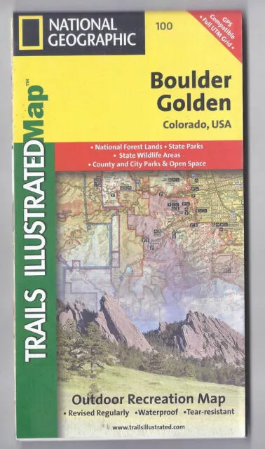 National Geographic Trails Illustrated Colorado Boulder Golden Topo Map 100