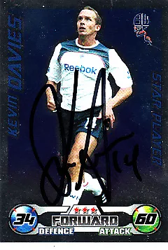 Bolton Wanderers F.C Kevin Davies Hand Signed 08/09 Championship Match Attax.