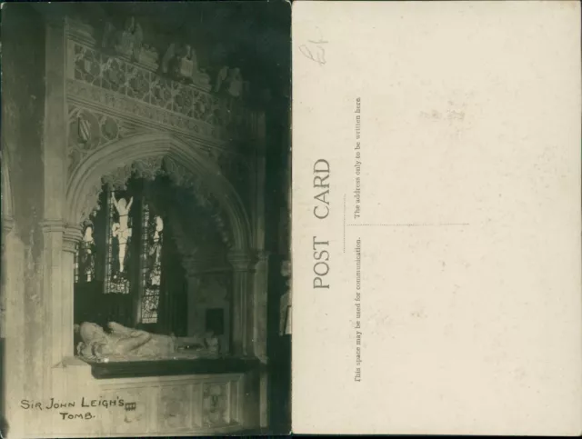 Sir John Leigh's Tomb Godshill Church IOW Real Photo