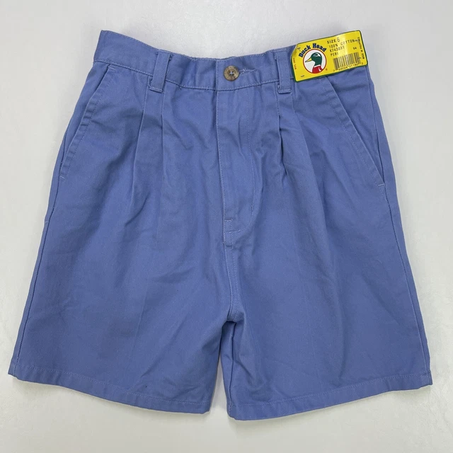 Vtg 90’s Duck Head Girls Shorts Pleated Cotton Elastic Waist Periwinkle Sz 6 NEW