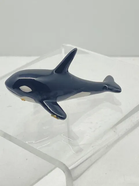 Vintage Shamu Porcelain Figurine Miniature Sea World Killer Whale