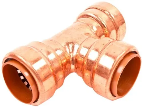 Copperhead CHT444 2 PACK 3/4X3/4X3/4 Lead-Free Brass Push-to-Connect Tee New