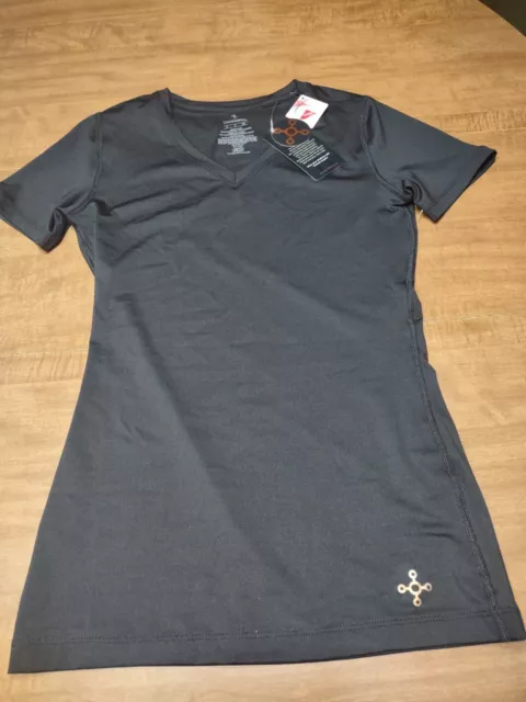 Tommie Copper Black Recovery V NECK short sleeve Shirt Size Small Womens NEW NWT