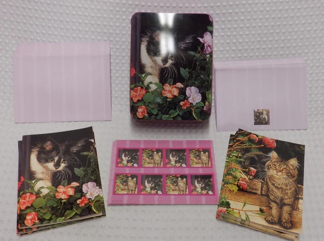 CATS Notecard set Boxed New Sueellen Ross Stationery Cat Lovers Gift Vintage EXC