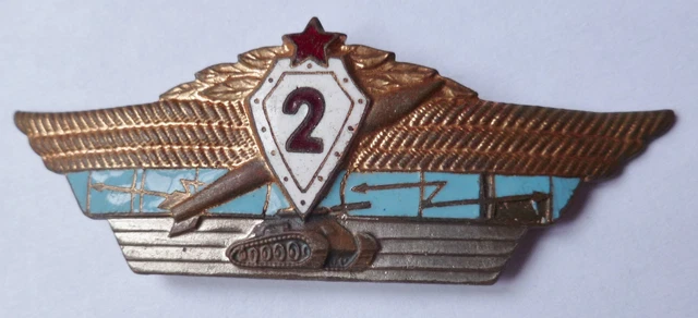 Insigne Original URSS – Brevet Officier Chars TANK, émail Russe CCCP