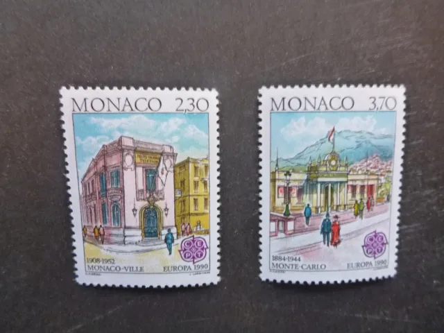 MONACO 1990 EUROPA Stamps - Post Offices - Paintings by Hubert Pair Mint Stamps