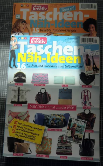 2 St. Hefte  simply kreativ - Taschen Näh-Ideen 2019, 2020