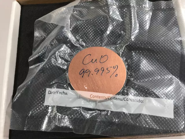 Copper Oxide Sputtering Target CuO 99.995" Pure 2" x .1875" thick +Backing Plate